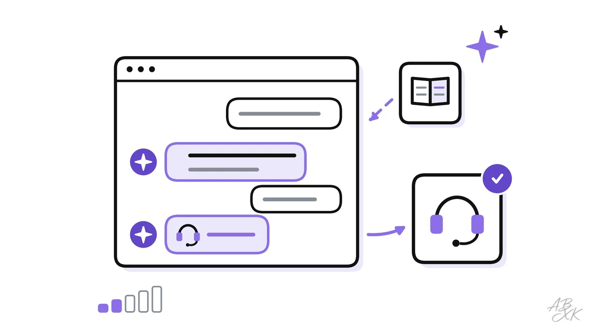 How to set up a first AI chatbot for customer service: topics, knowledge base, tone, handover to people, honest answers and the metrics that count.