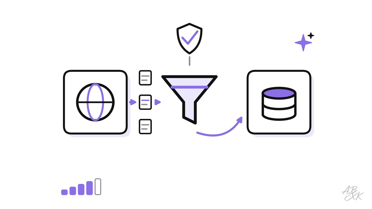 How AI apps get web data responsibly: official APIs first, polite scraping, robots.txt, terms of service, GDPR, legitimate proxy use and change monitoring.