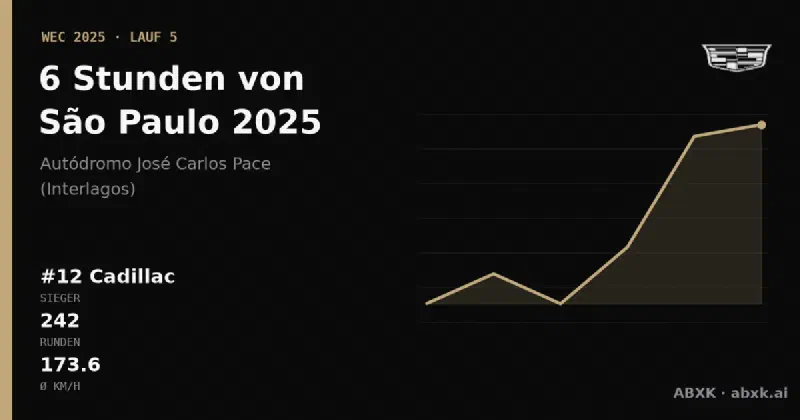Cadillac gewinnt die 6 Stunden von São Paulo 2025 mit dem #12 Cadillac V-Series.R. Pace-Reihenfolge, Zuverlässigkeit nach Klassen, Führungswechsel und Schlussphase im Datencheck.
